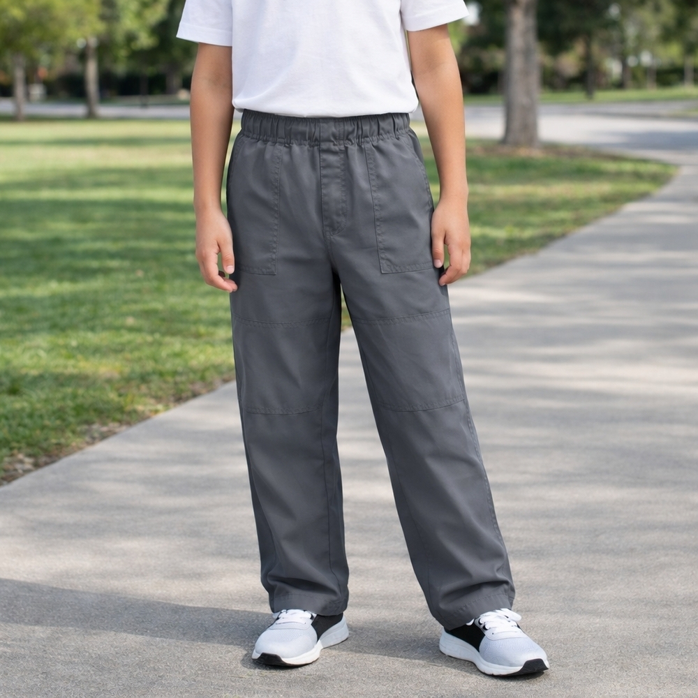 Circo Boys Gray Cargo Pants L 12/14 Elastic Waist Casual